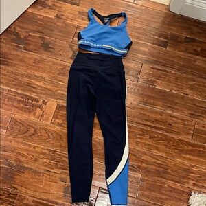 Peloton Blue and Black Activewear Set